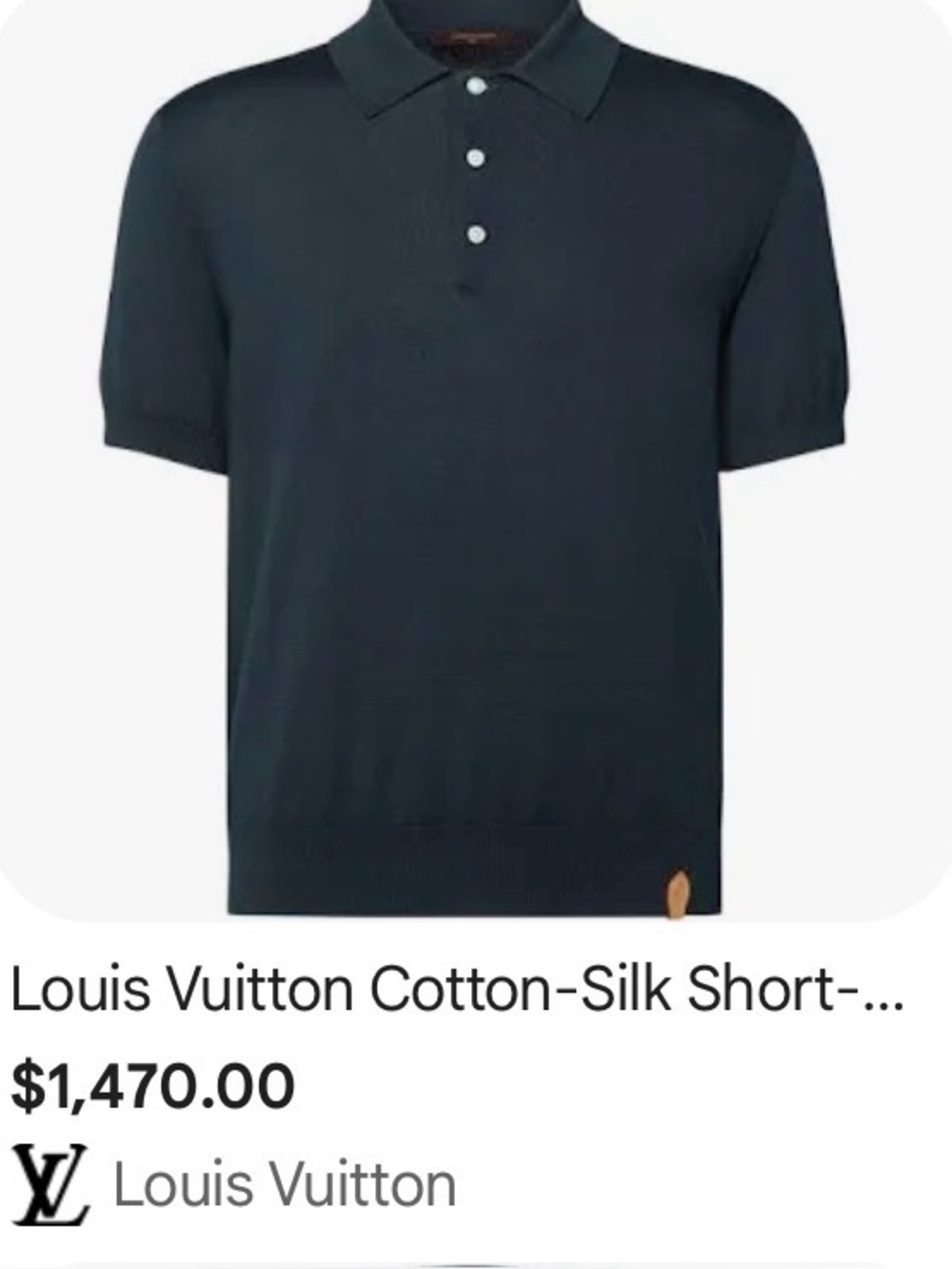 Louis Vuitton Navy Short-Sleeve Polo